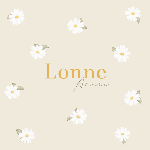 Geboortekaartje Meisje Bloemen Madeliefjes Lente Zomer