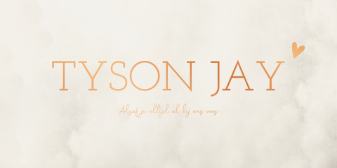 Geboortekaartje jongen beige hartje koperfolie