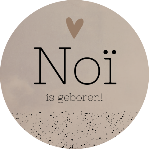 Raamsticker Geboorte Bruin Stipjes Noi