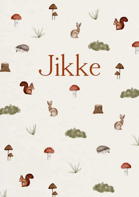 Geboortekaartje Meisje Herfst Paddenstoel