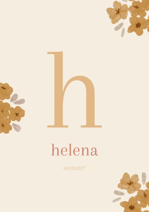 Geboortekaartje Meisje Pastel Initiaal