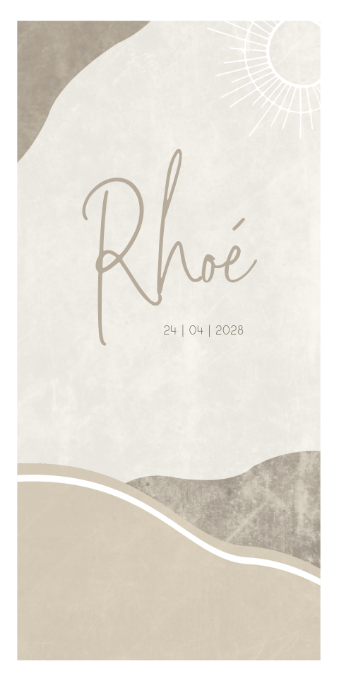 Geboortekaartje Bergen Beige Jongen Zon