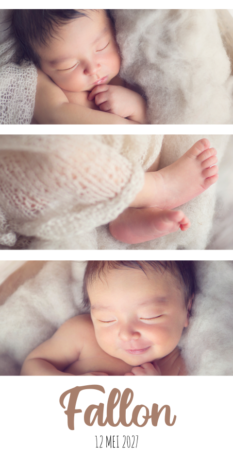 Geboortekaartje Jongen babyfoto simpel stoer