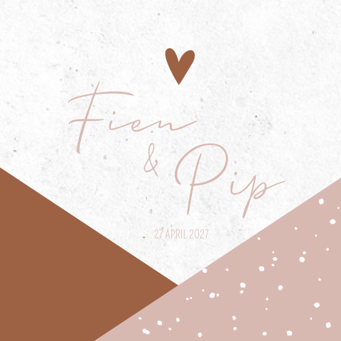 Geboortekaartje Tweeling Geometrisch Roest Koper