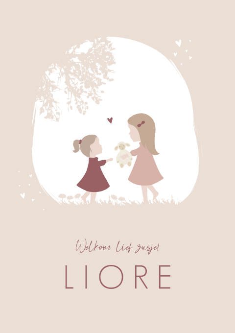 Geboortekaartje Meisje HappyHorse Roze Zusje