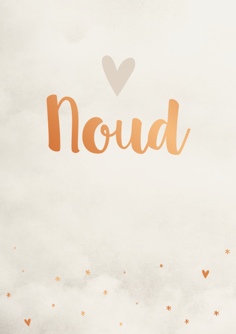 Geboortekaartje Jongen Creme Beige Koper