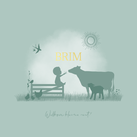 Geboortekaartje Groen Boerderij Koe Kip