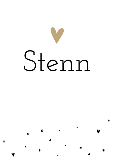 Geboortekaartje Jongen Zwart-Wit Kraft