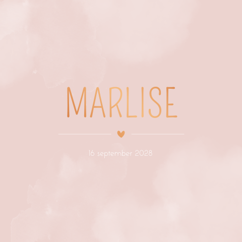 Geboortekaartje Meisje Roze Naturel Modern