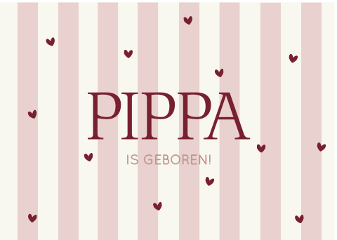 Raambord Meisje Strepen Hartjes Roze Lief