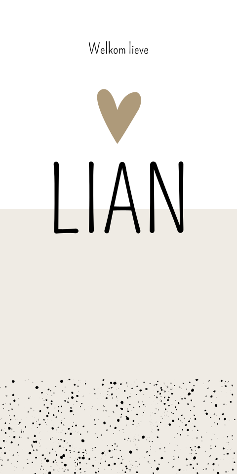 Geboortekaartje Beige Stippen Stoer Jongen