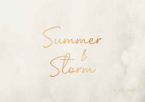 Geboortekaartje Tweeling Beige Koperfolie