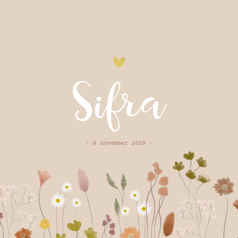 Geboortekaartje Meisje Sifra