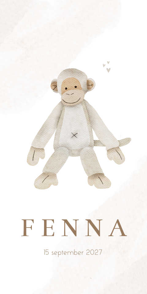 Geboortekaartje Meisje Happy Horse Aap