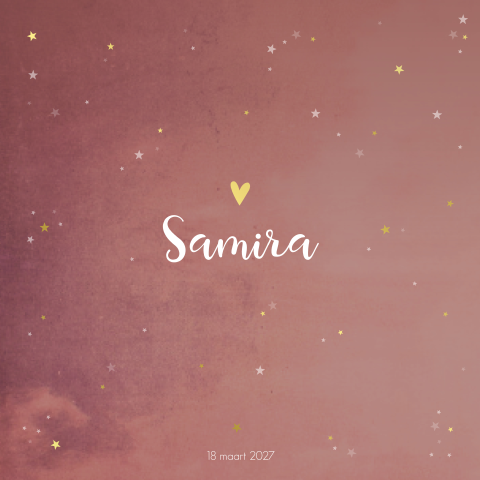 Geboortekaartje Meisje Sterren Heelal Goud