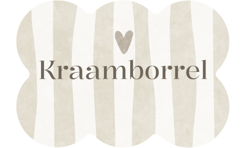 Label Kraamborrel Cookie Beige Streepjes