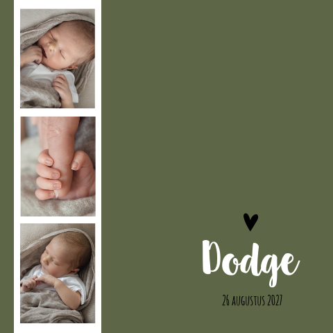 Geboortekaartje Jongen Groen Foto Hip