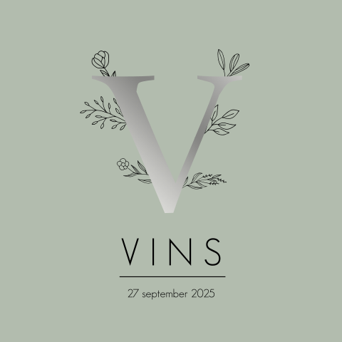 Geboortekaartje jongen initiaal zilverfolie oudgroen