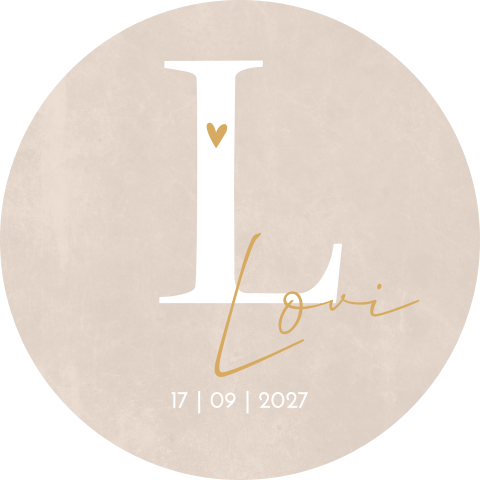 Raamsticker Rond Lichtroze Initiaal Letter