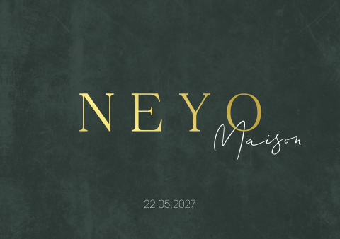 Rouwkaart jongen donkergroen goudfolie gewolkt