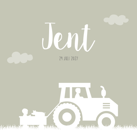 Geboortekaartje Jongen Trekker Tractor Boerderij