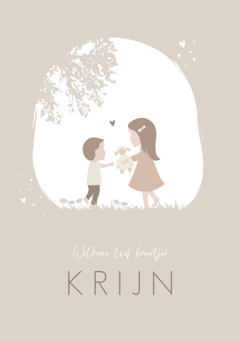 Geboortekaartje Jongen HappyHorse Beige Zus