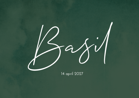 Geboortekaartje gewolkt stoer donkergroen jongen