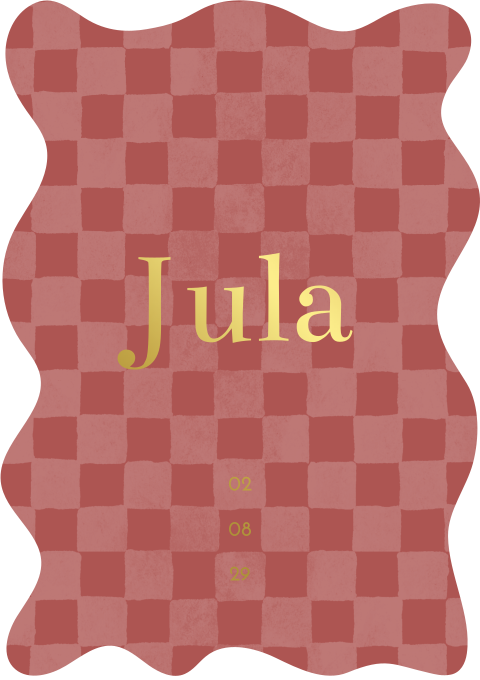 Geboortekaartje Meisjes Blokjes Dampatroon