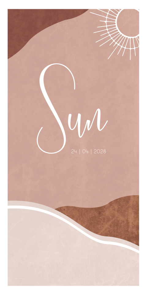 Geboortekaartje Bergen Zon Roze Meisje