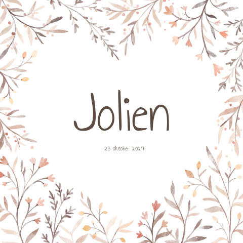 Geboortekaartje Meisje Waterverf Bloemen Herfst