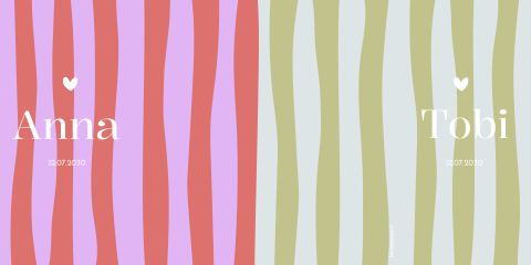 Geboortekaartje Tweeling Strepen Luikkaartje Color block