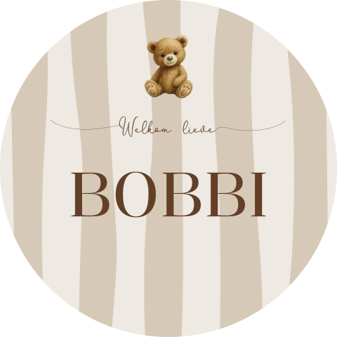 Geboortebord tuinbord beertje strepen