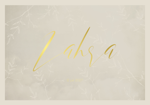 Geboortekaartje Meisje Beige Takjes