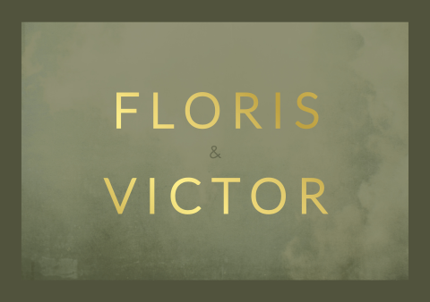 Geboortekaartje Tweeling Groen Modern Goudfolie