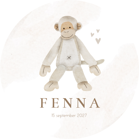 Raamsticker Rond Beige Happyhorse aapje