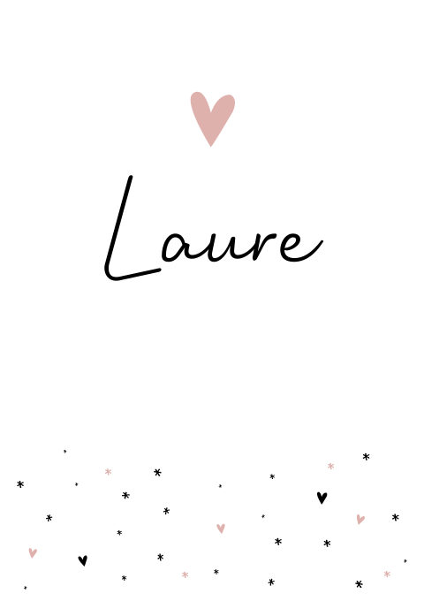 Geboortekaartje Meisje Roze Hartjes Stoer