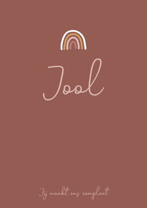 Geboortekaartje Meisje Roze Regenboog Wens