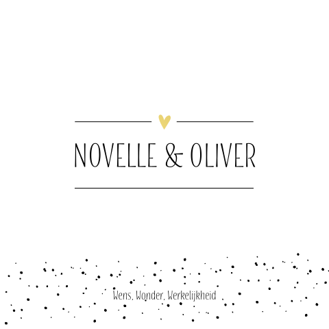 Geboortekaartje Tweeling zwart goud folie stipjes