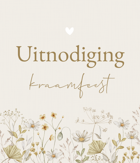 Label Kraamfeest Veldbloemen Aquarel