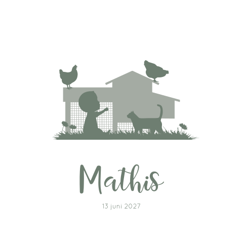 Geboortekaartje Jongen Dieren Silhouet