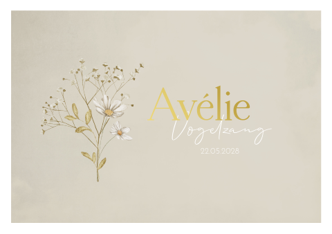 Geboortekaartje Bloemen Bloemetjes Romantisch Stijlvol