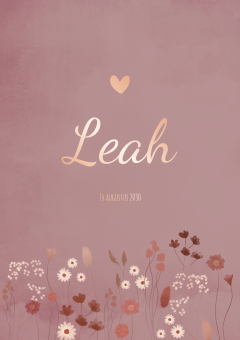 Geboortekaartje meisje bloemen vrolijk lente zomer