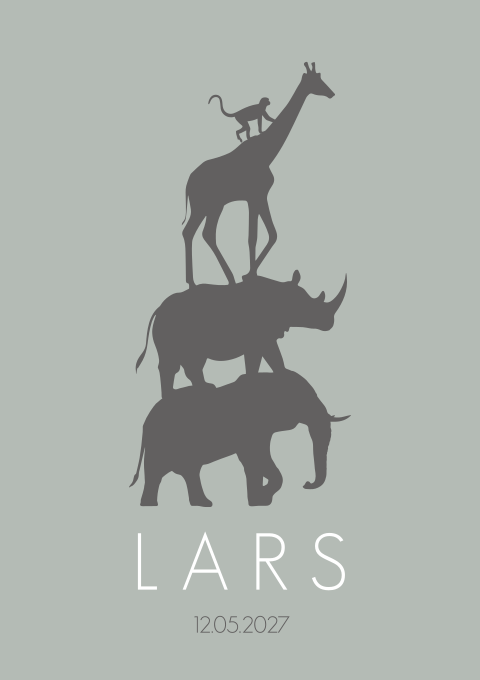 Geboortekaartje Jongen Dieren Stoer Naturel