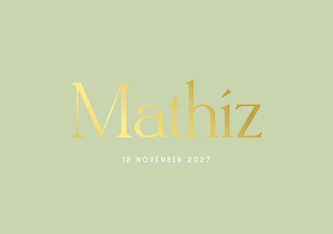 Geboortekaartje goudfolie lime groen