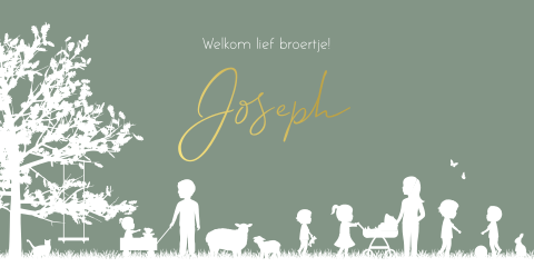 Geboortekaartje groot gezin illustraties