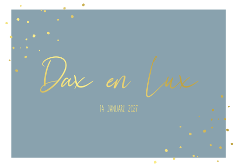 Geboortekaartje Tweeling blauw Stippen Goudfolie