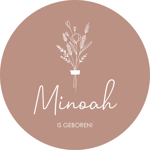 Raamsticker Rond droogbloemen