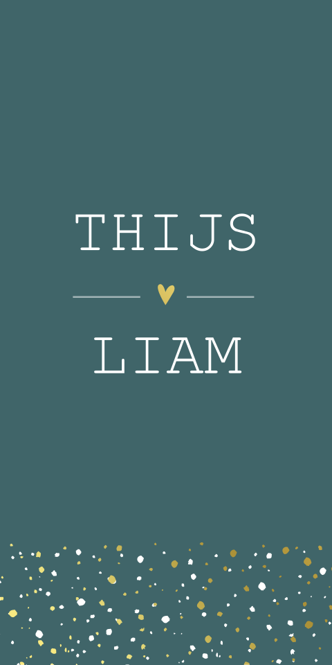 Geboortekaartje Tweeling Turquoise Stippen