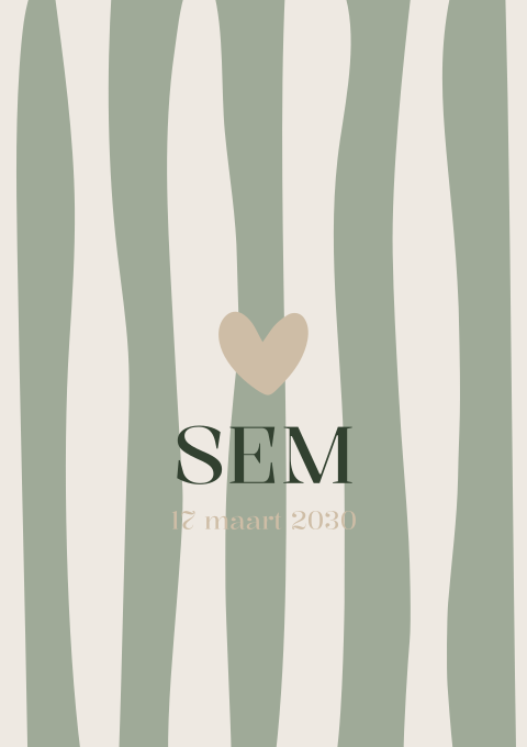 Geboortekaartje jongen hip stoer strepen