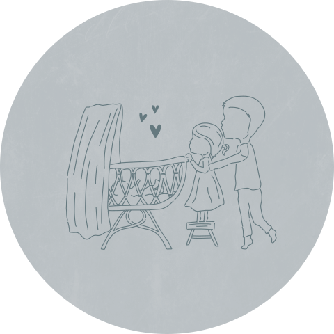 Sticker Sluitzegel Blauw Lijntekening Broertjes